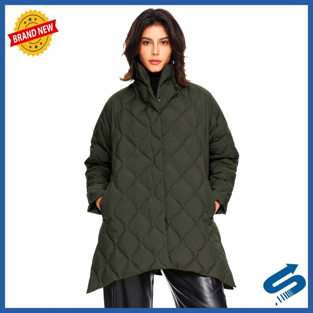 Oversized Quilted Down Jacket Lightweight Puffer … - image 1